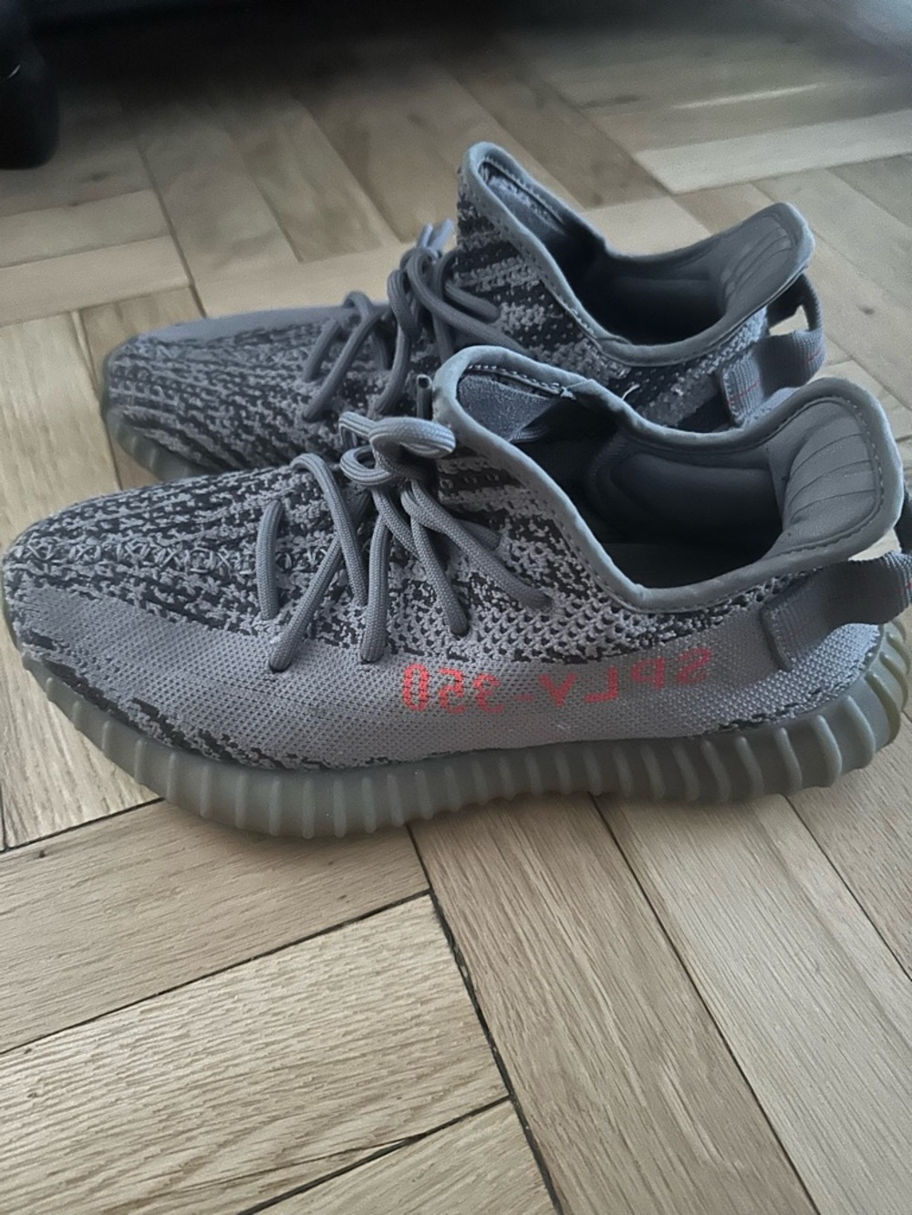 Yeezy Boost 350 V2 Grey with Red Script